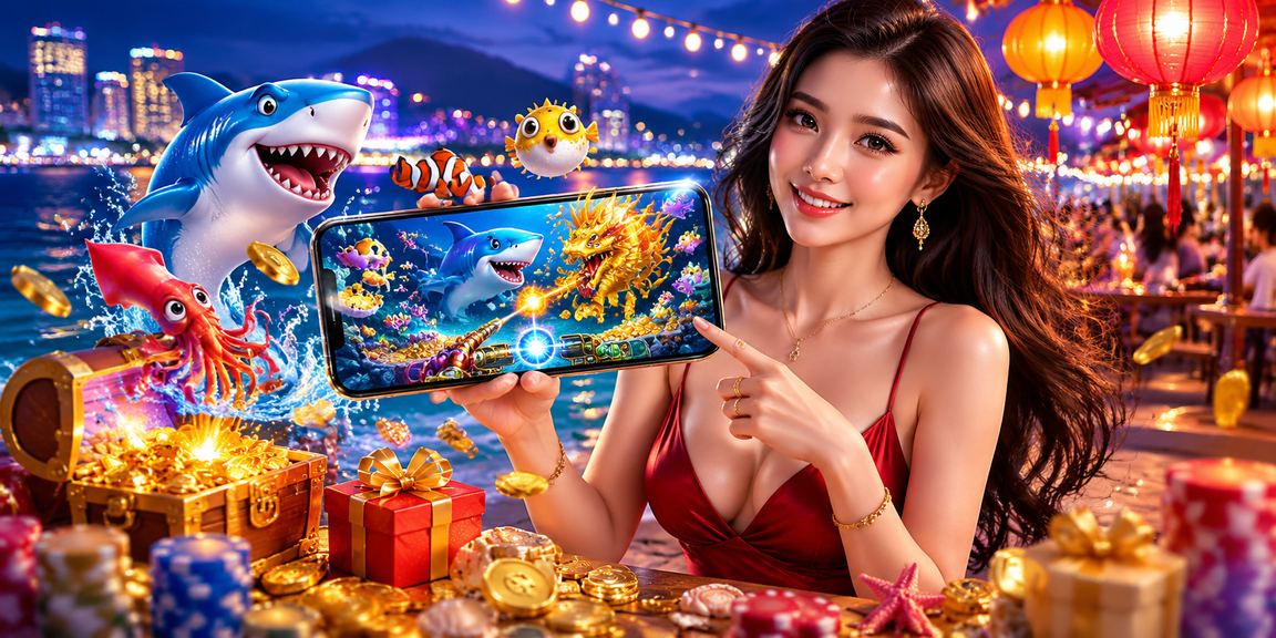 Người chơi trò chơi bắn cá tại chợ đêm Quy Nhơn